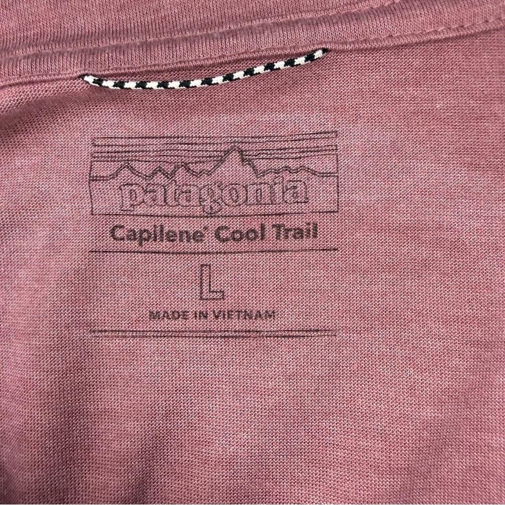 Patagonia Capilene Cool Trail Shirt Womens Large Pink Heathered Short Sleeve L - Picture 4 of 5